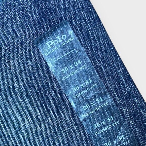 Polo Ralph Lauren Tiger Military Patch Patchwork Distressed Jeans size 36x34 New - Picture 10 of 14